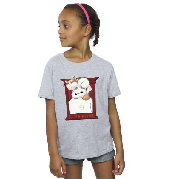 Disney Girls Big Hero 6 Baymax ramstöd bomull T-shirt 9-1 Sports Grey 9-11 Years