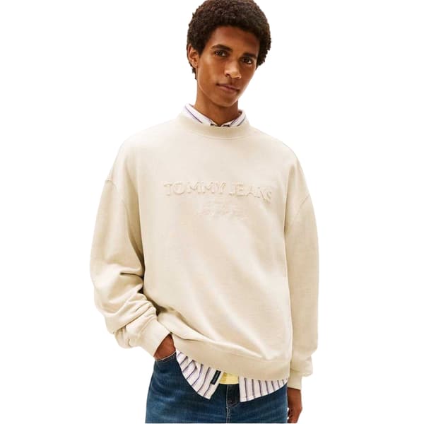 Tommy Jeans Herr Tröja med broderad logotyp L Sand Sand L