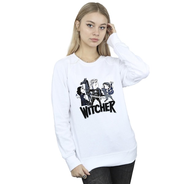 Netflix Dam/Damer The Witcher Team Illustrerad Sweatshirt X White XL