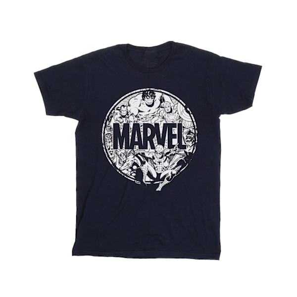 Marvel Comics Herr T-shirt med logotyp och karaktärer, 3XL, marinblå Navy Blue 3XL