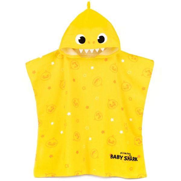 Baby Shark Barn Handduk med Huva för Barn/Barn i Storlek Ye Yellow/White One Size