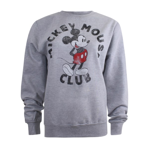 Disney Mickey Mouse Club tröja med rund hals för damer/damer S S Sports Grey S