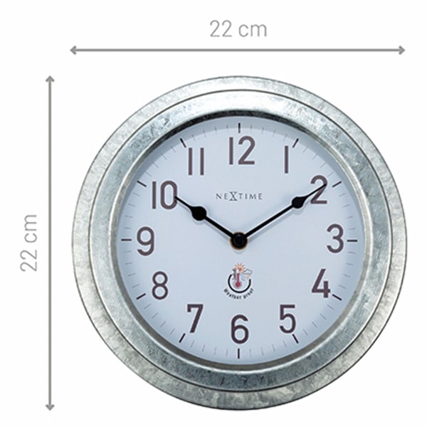 Nextime Poppy Galvaniserad Väggklocka i Färg - 22cm One Size Silv Silver One Size