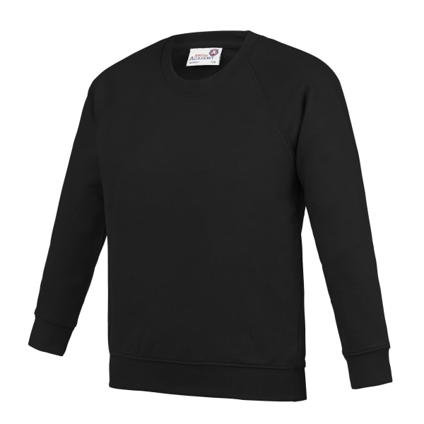 AWDis Academy Barn/Barn Crew Neck Raglan Skolsweatshirt Black 5-6 Years