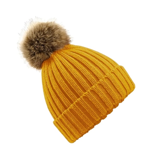 Beechfield Unisex Cuffed Design Vinterhatt En Storlek Senapsgul Mustard Yellow One Size