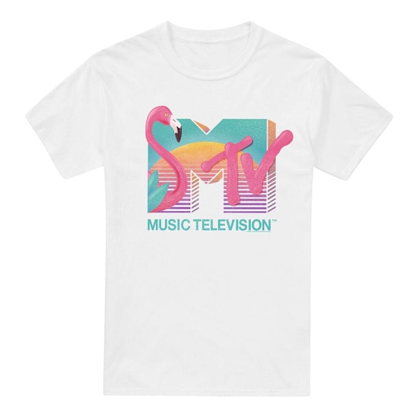 MTV Herr Flamingo Logotyp T-shirt M Vit White M