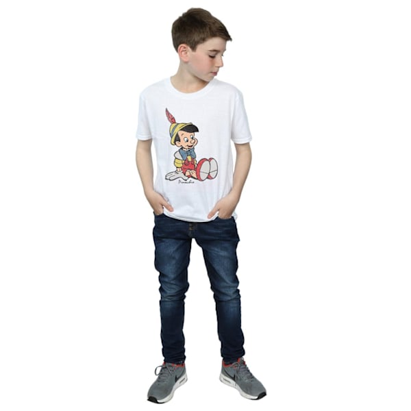 Pinocchio Boys Classic Cotton T-Shirt 5-6 år Vit White 5-6 Years