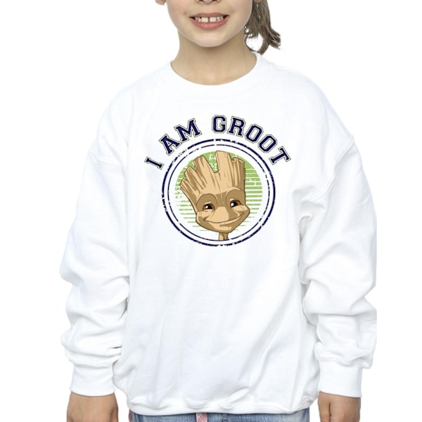 Guardians Of The Galaxy Girls Groot Varsity Sweatshirt 12-13 År White 12-13 Years