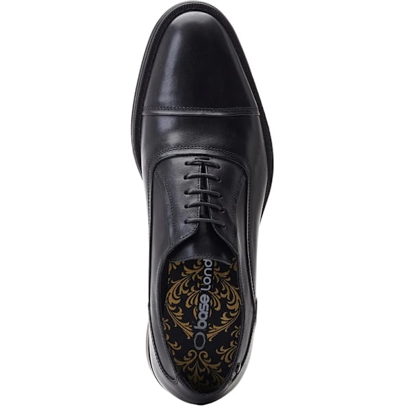 Base London Wilson vaxade läderskor Oxford 9 UK svart Black 9 UK