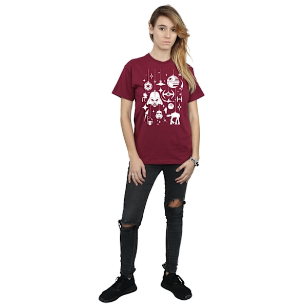 Star Wars Dam/Damer Juldekorationer Bomull Boyfriend Burgundy M