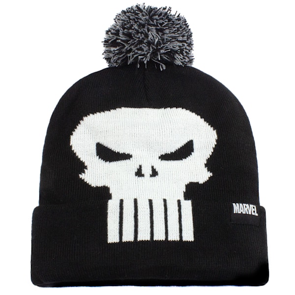 The Punisher Pom Pom Skull Beanie One Size Svart Black One Size