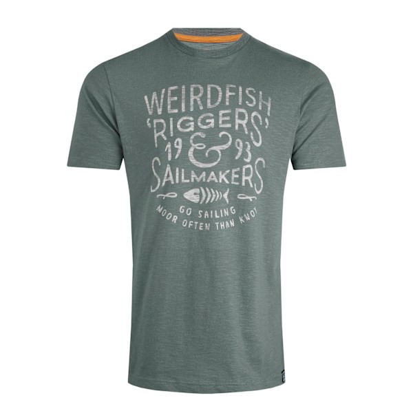 Weird Fish Herrarnas Riggers Omvänd Tryckt Organisk T-shirt 3XL Stormgrå Storm Grey 3XL