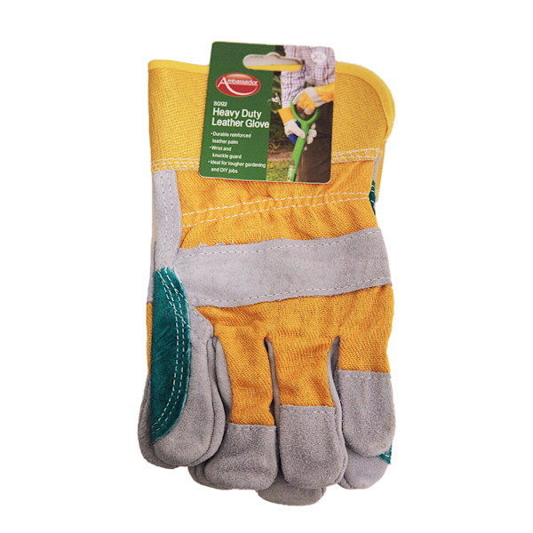 Ambassador Deluxe Unisex Tunga Läderhandskar En Storlek Gul Yellow/Blue One Size