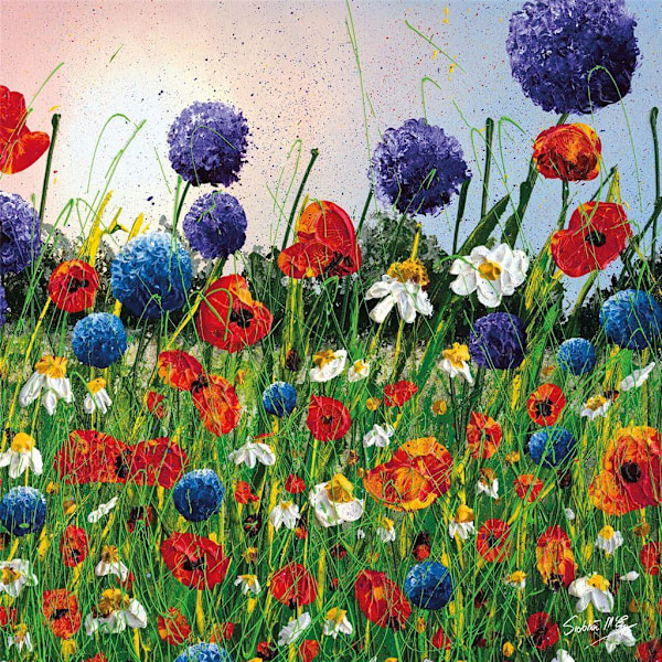 Siobhan McEvoy Blooming Gorgeous inramad duktryck 60cm x 60c Multicoloured 60cm x 60cm