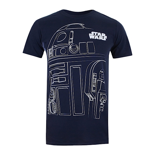 Star Wars Pojkars R2-D2 Kontur T-shirt 5-6 År Marinblå Navy 5-6 Years