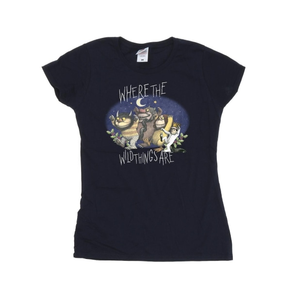 Where The Wild Things Are Women/Ladies T-shirt bomull L Marinblå B Navy Blue L