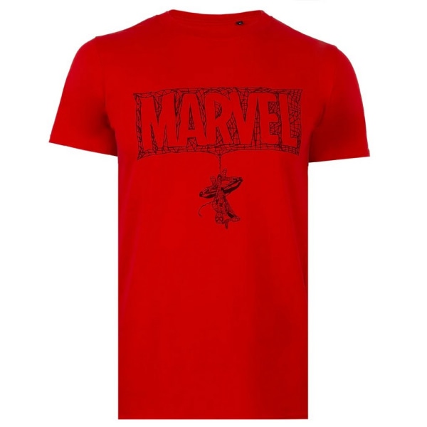 Spider-Man Män Web Logo T-shirt M Röd Red M