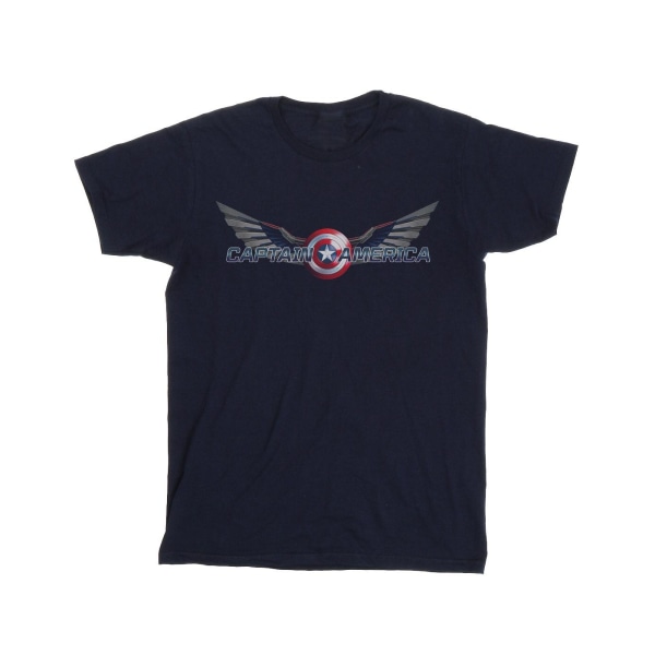 Marvel Boys Falcon och Vintersoldatens Captain America logotyp Navy Blue 12-13 Years