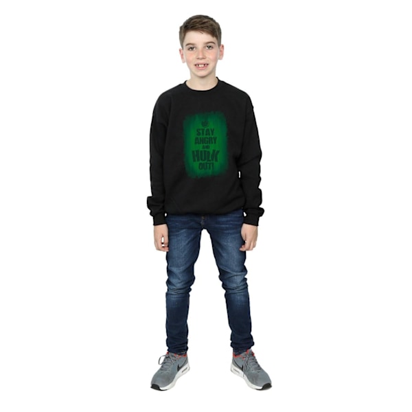 Marvel Boys Hulk Stay Angry Sweatshirt 12-13 år Svart Black 12-13 Years