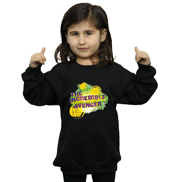 Marvel Girls Hulk Incredible Avenger Sweatshirt 5-6 år Svart Black 5-6 Years