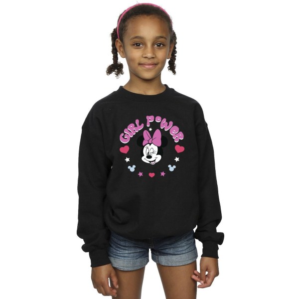 Disney Girls Minnie Mouse Girl Power Sweatshirt 12-13 år Bla Black 12-13 Years