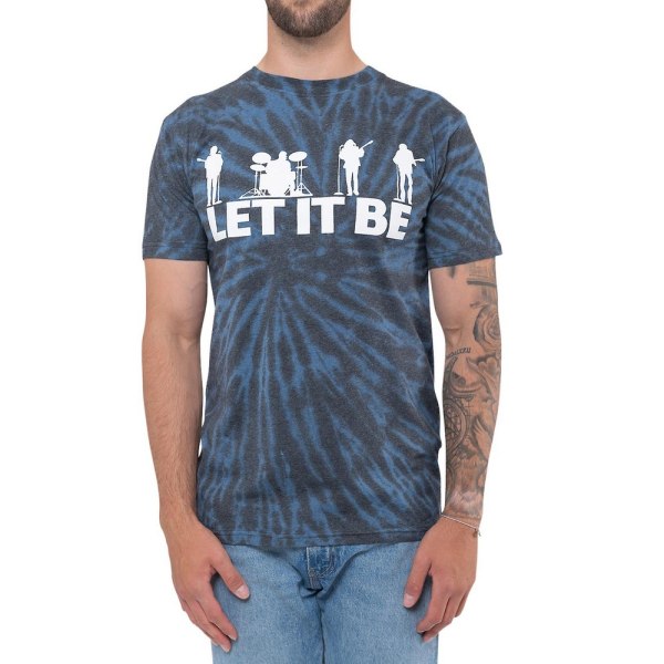 The Beatles Unisex Adult Let It Be Silhouette Tie Dye T-Shirt X Black XL