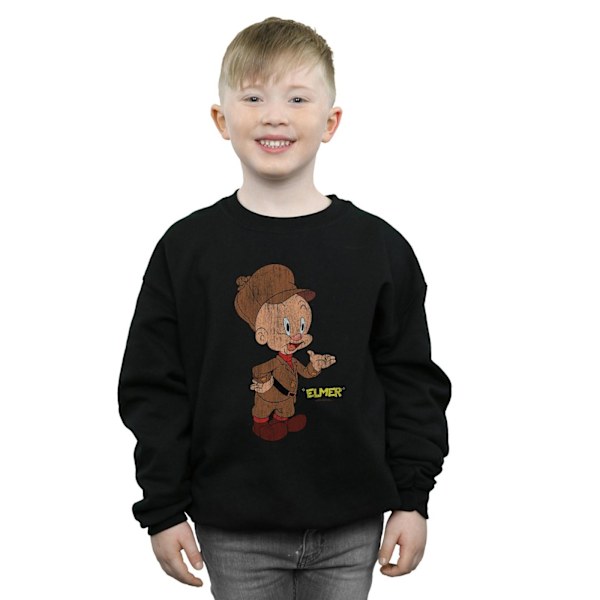 Looney Tunes Pojkar Elmer Fudd Distressed Sweatshirt 9-11 År B Black 9-11 Years