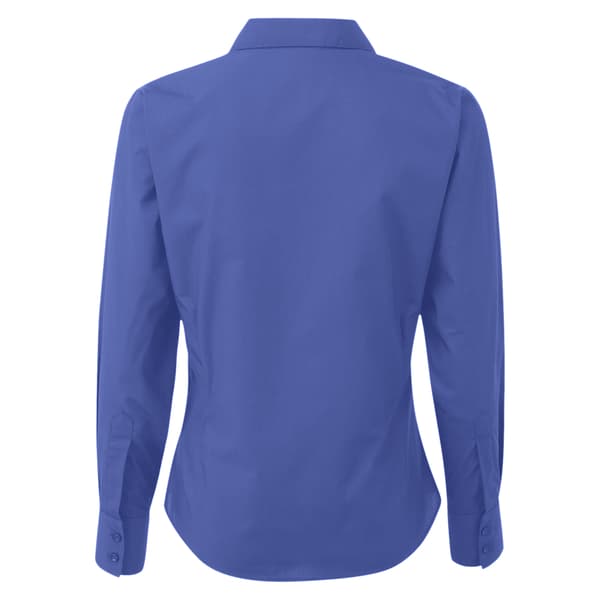Premier Dam/Kvinnor Poplin Långärmad Blus 30 Mid Blå Mid blue 30