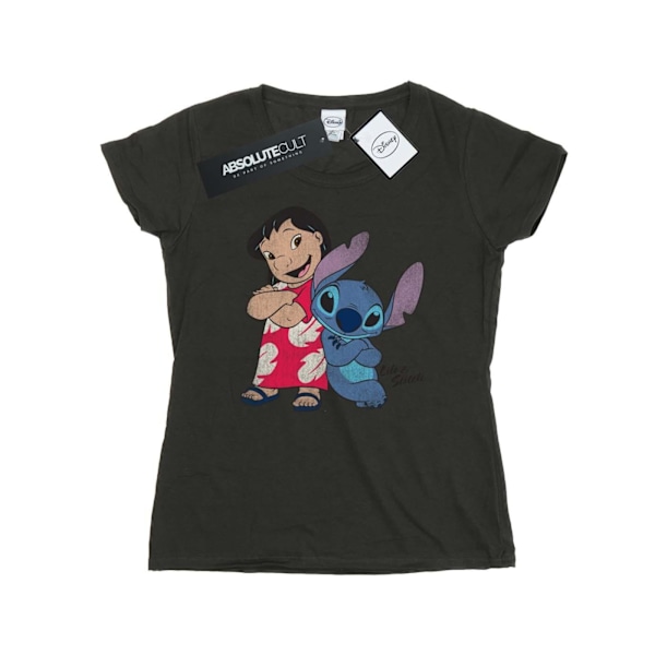 Disney Dam/Kvinnor Lilo Och Stitch Klassisk Bomull T-shirt XXL Light Graphite XXL