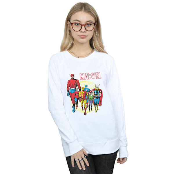 Marvel Comics Dam/Kvinnor Atlas Grupp Sweatshirt XXL Vit White XXL