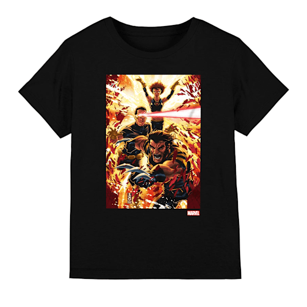 Marvel Barn/Barn X-Men Wolverine Cyclops Jean Grey T-Shirt Black 3-4 Years