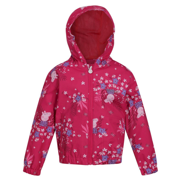 Regatta Barn/Barn Greta Gris Flowers Vattentät Jacka 5-6 Pink Fusion 5-6 Years