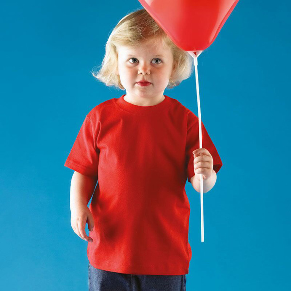 Larkwood Baby/Childrens Crew Neck T-Shirt / Skolkläder 6-12 Röd Red 6-12