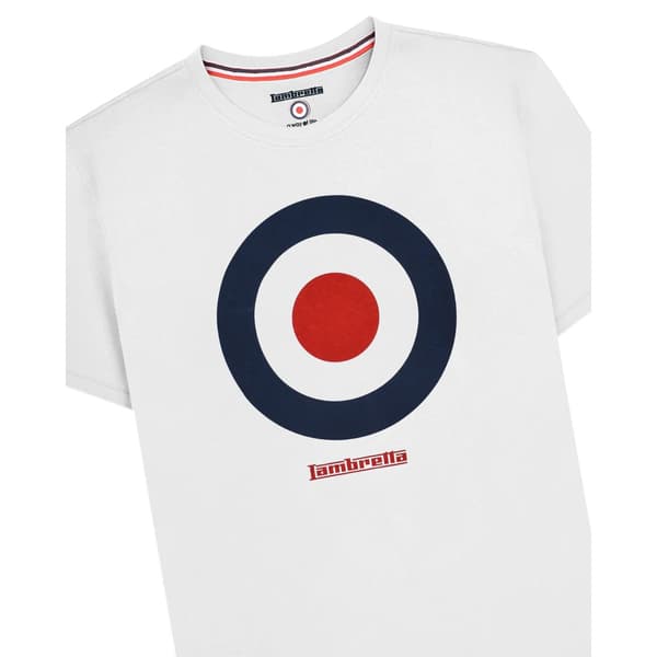 Lambretta Herr Target Bomulls T-shirt L Vit White L