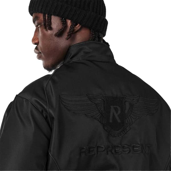 Represent Bomberjacka för män med ribbad krage S Svart Black S