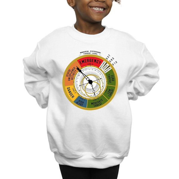 Fantastiska vidunder Girls Threat Level Sweatshirt 12-13 år Vit White 12-13 Years