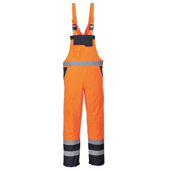 Portwest Mens Contrast Hi-Vis Safety Bib And Brace Overall S Or Orange S