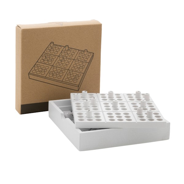 XD Collection Sudoku-spel i trä 2,6 cm x 14 cm x 14 cm Vit White 2.6cm x 14cm x 14cm