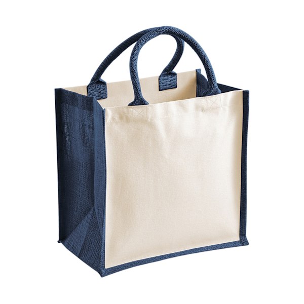 Westford Mill Midi Jute Tryckbar Tote Bag One Size Navy Navy One Size