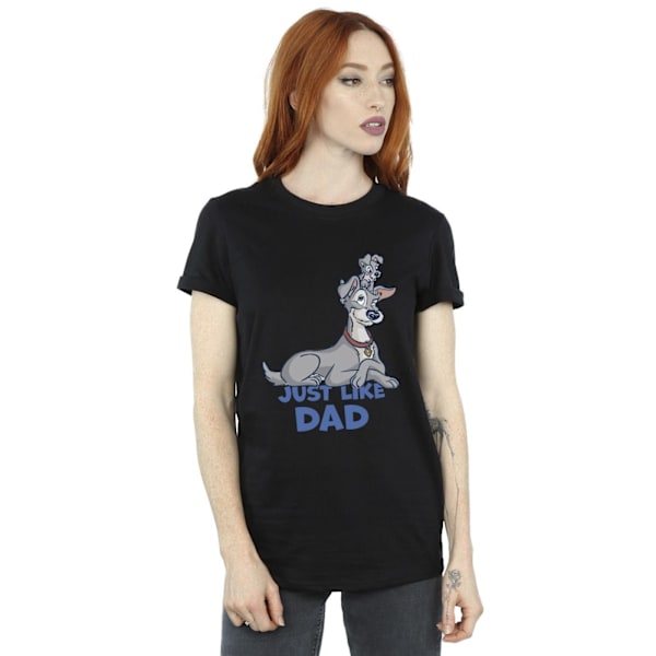 Disney Dam/Kvinnor Lady Och Lufsen Precis Som Pappa Bomull Pojkvän T-Shirt Black 3XL