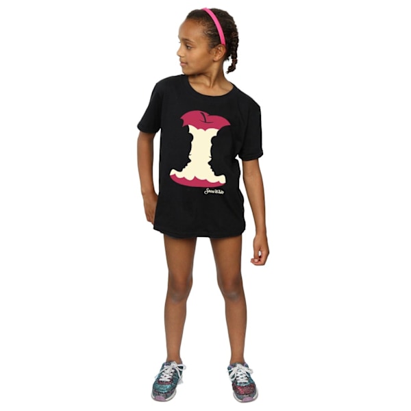 Disney Princess Girls Snövit Silhuett Bomull T-shirt 7-8 Black 7-8 Years