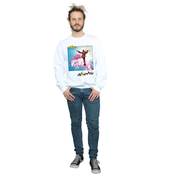 Marvel Deadpool Hey You Sweatshirt M Vit White M