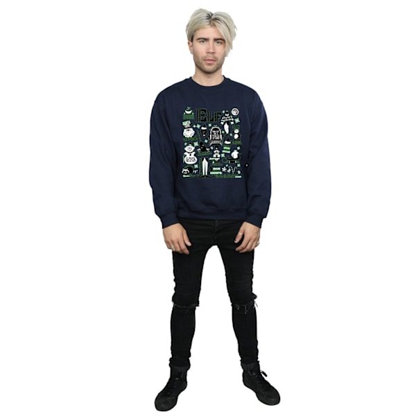 Elf Herr Infografisk Poster Sweatshirt M Marinblå Navy Blue M