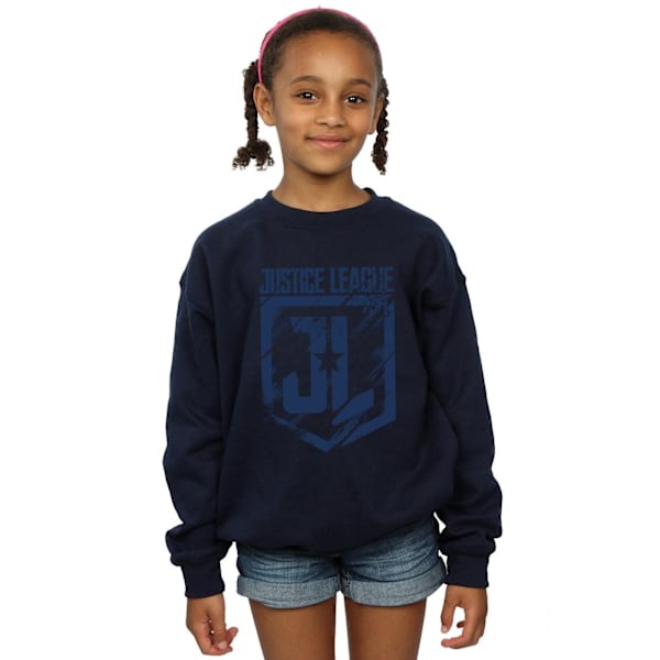 DC Comics Girls Justice League Movie Indigo Logo Sweatshirt 9-11 år Navy Blue 9-11 Years