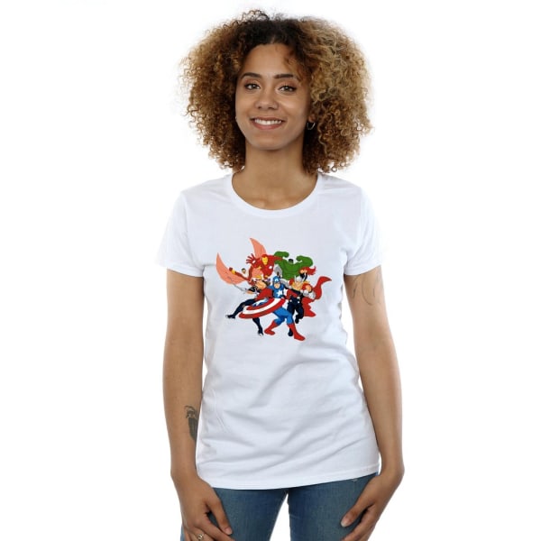 Marvel Womens/Ladies Avengers Montera Comic Team Cotton T-Shir White M