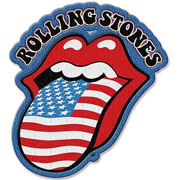 The Rolling Stones US Logo US Flag Strykjärn på lapp En storlek Blå/ Blue/Red/White One Size