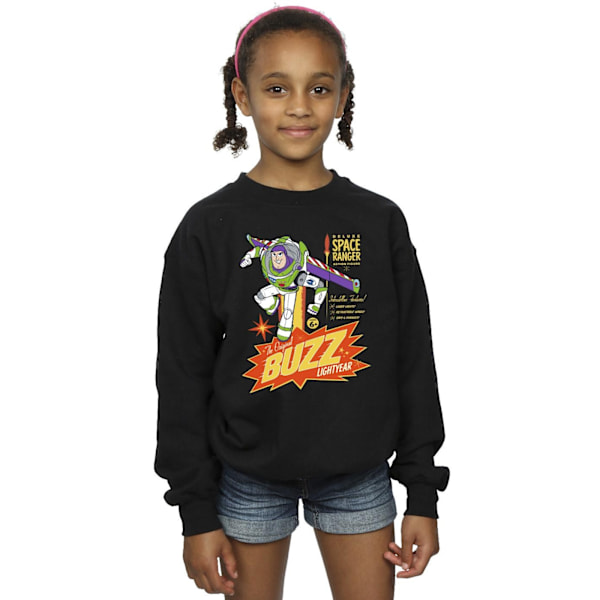 Disney Girls Toy Story Buzz Lightyear Space Sweatshirt 7-8 År Black 7-8 Years