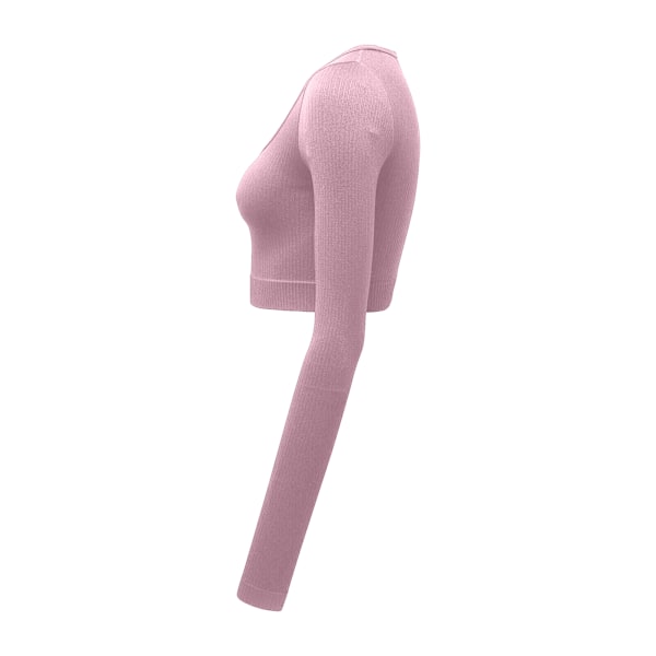 TriDri Dam/Kvinnor Ribbade Sömlösa 3D Crop Top M Mauve Mauve M
