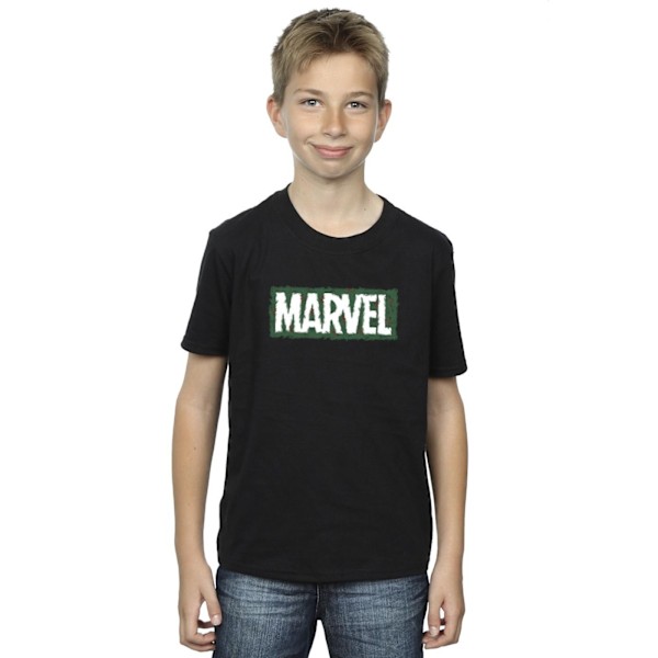 Marvel Boys Holly Logo T-shirt 9-11 år Svart Black 9-11 Years