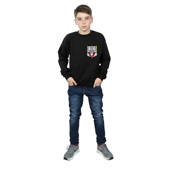 Looney Tunes Boys Bugs Bunny Face Faux Pocket Sweatshirt 9-11 Y Black 9-11 Years